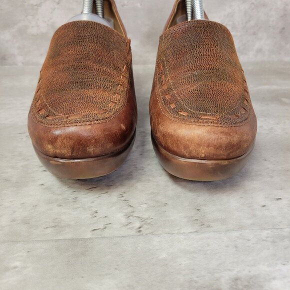 Ariat Womens Size 9.5 Clog Shoe Carmel Brown Slip On Leather Wedge - Picture 5 of 14